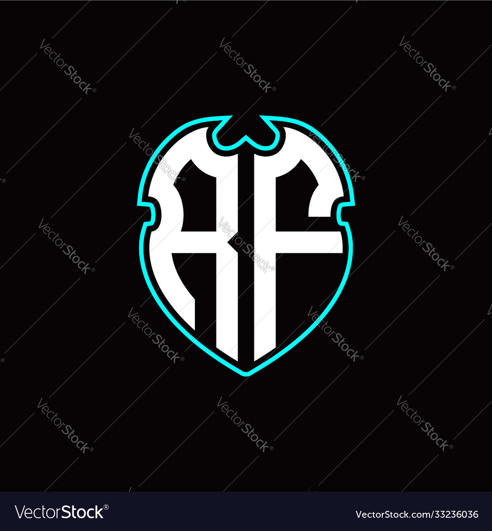 R f initial logo design with a shield shape vector image R f initial logo design with a shield shape
