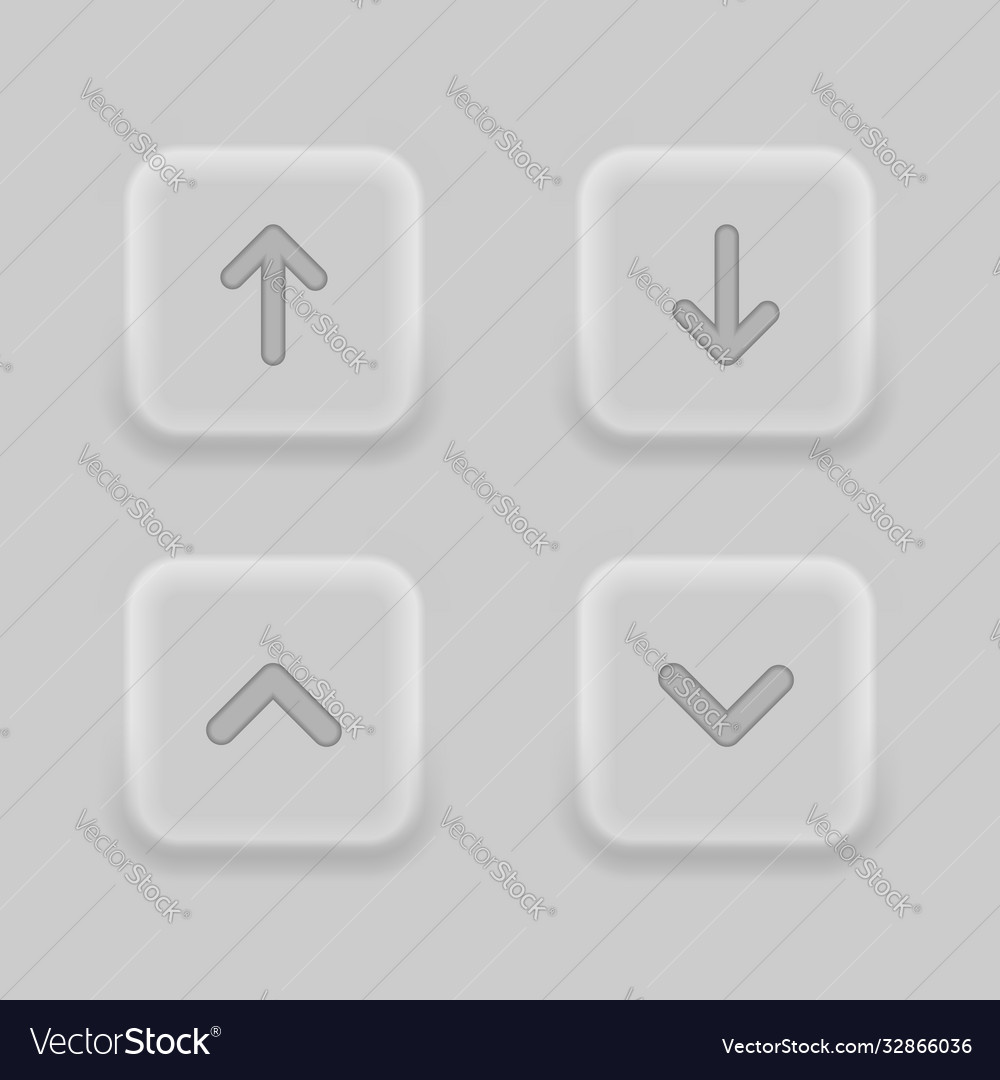 Set arrow icon neumorphism swipe up