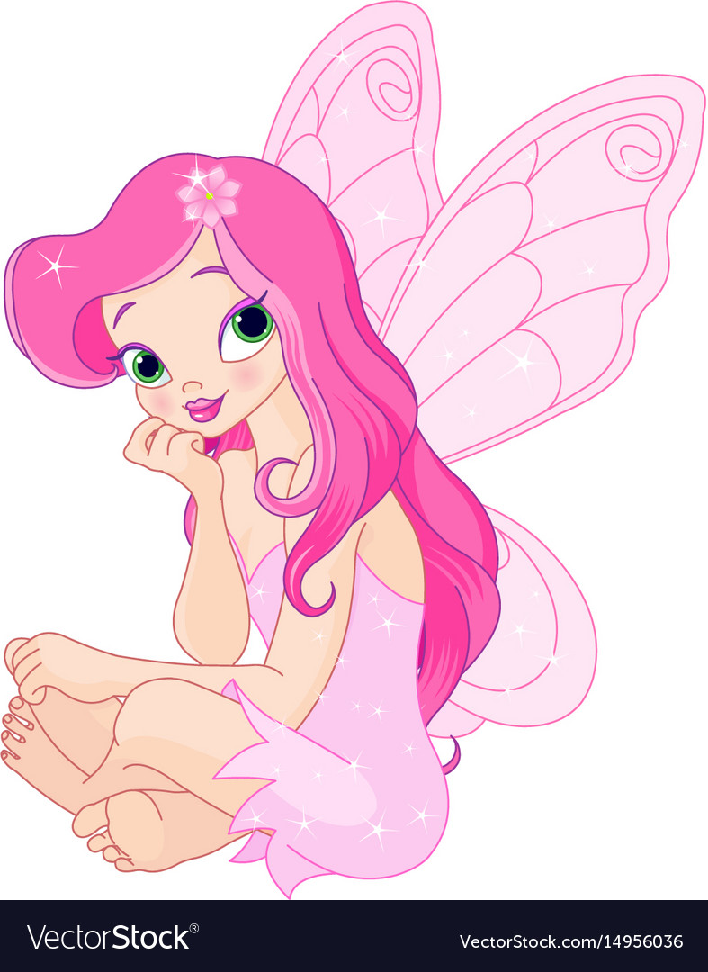 Sitting fairy Royalty Free Vector Image - VectorStock