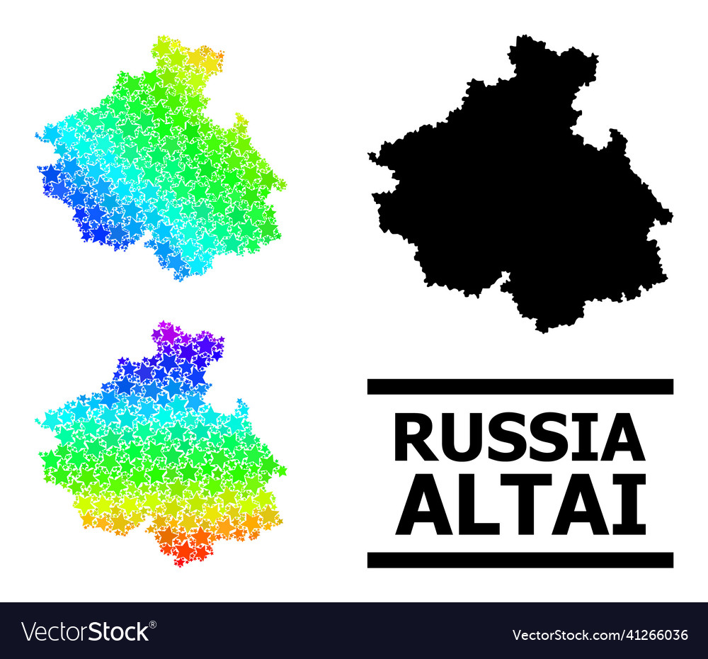Spectrum gradient starred mosaic map of altai