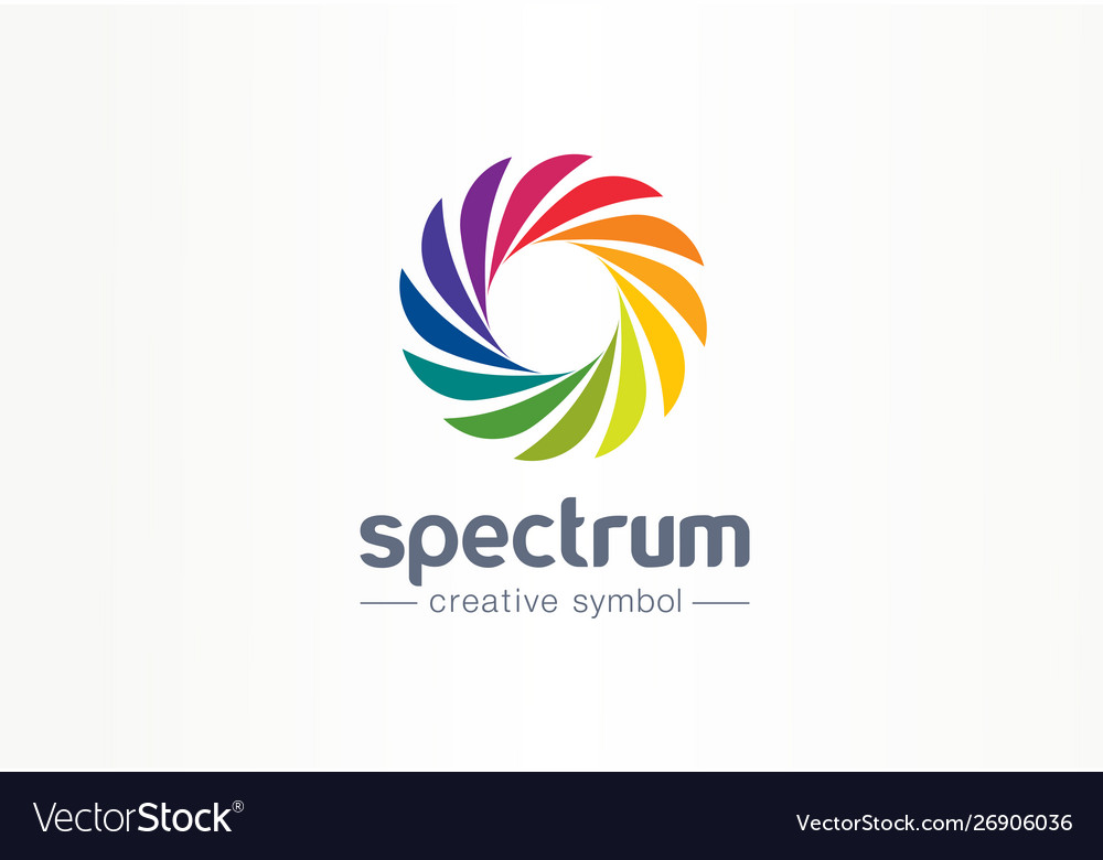 Spectrum spiral rainbow creative symbol concept Vector Image
