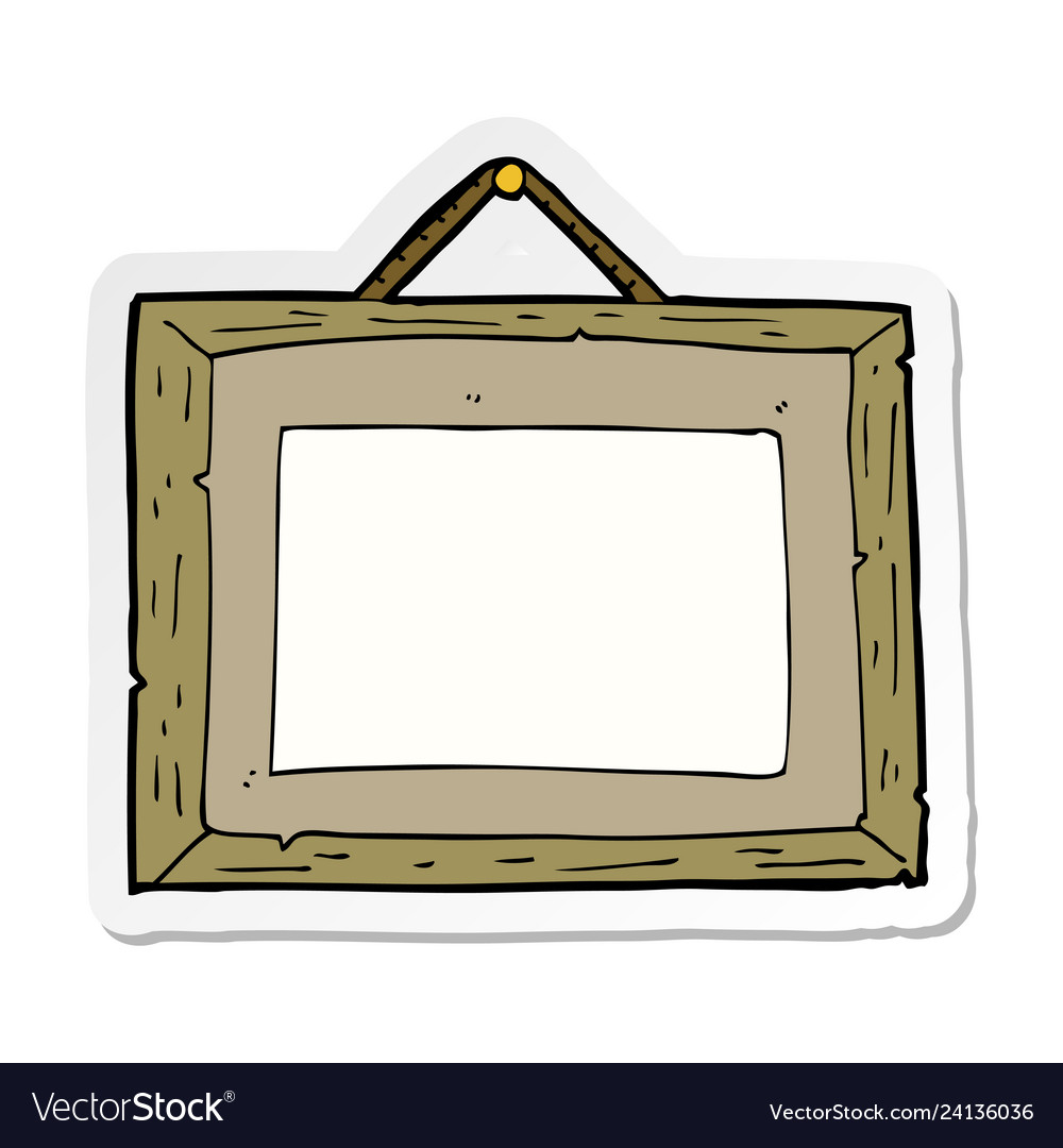 Sticker of a cartoon picture frame Royalty Free Vector Image