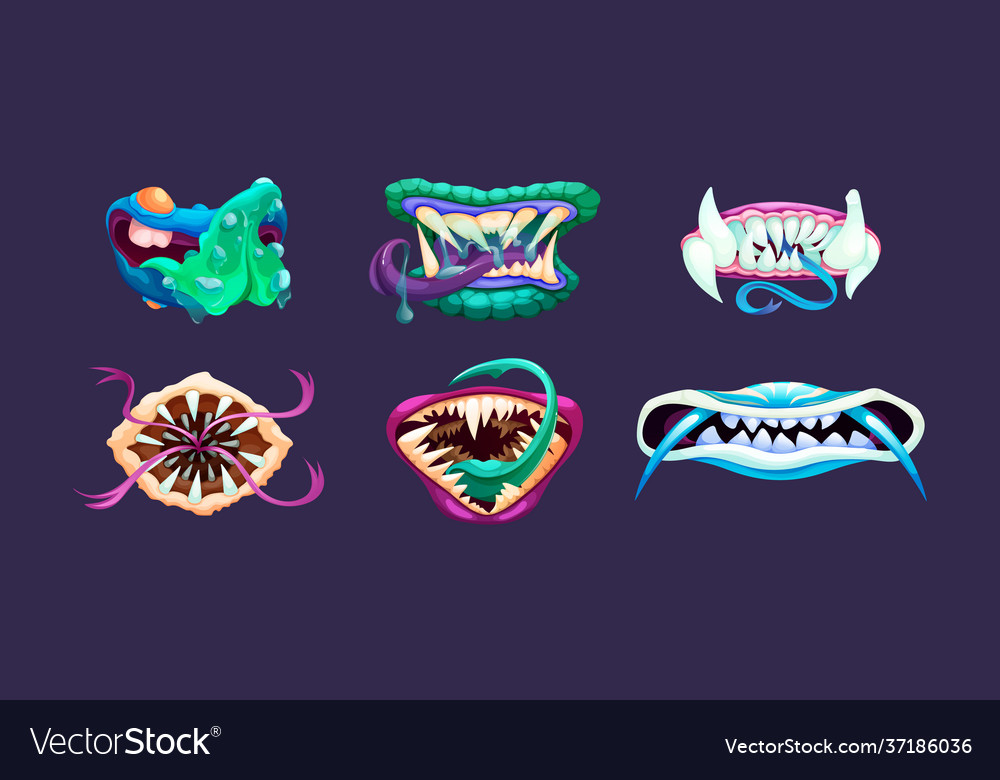 Schreckliche Monster Mund Angst Lippen Zähne vector image Schreckliche Monster Mund Angst Lippen Zähne