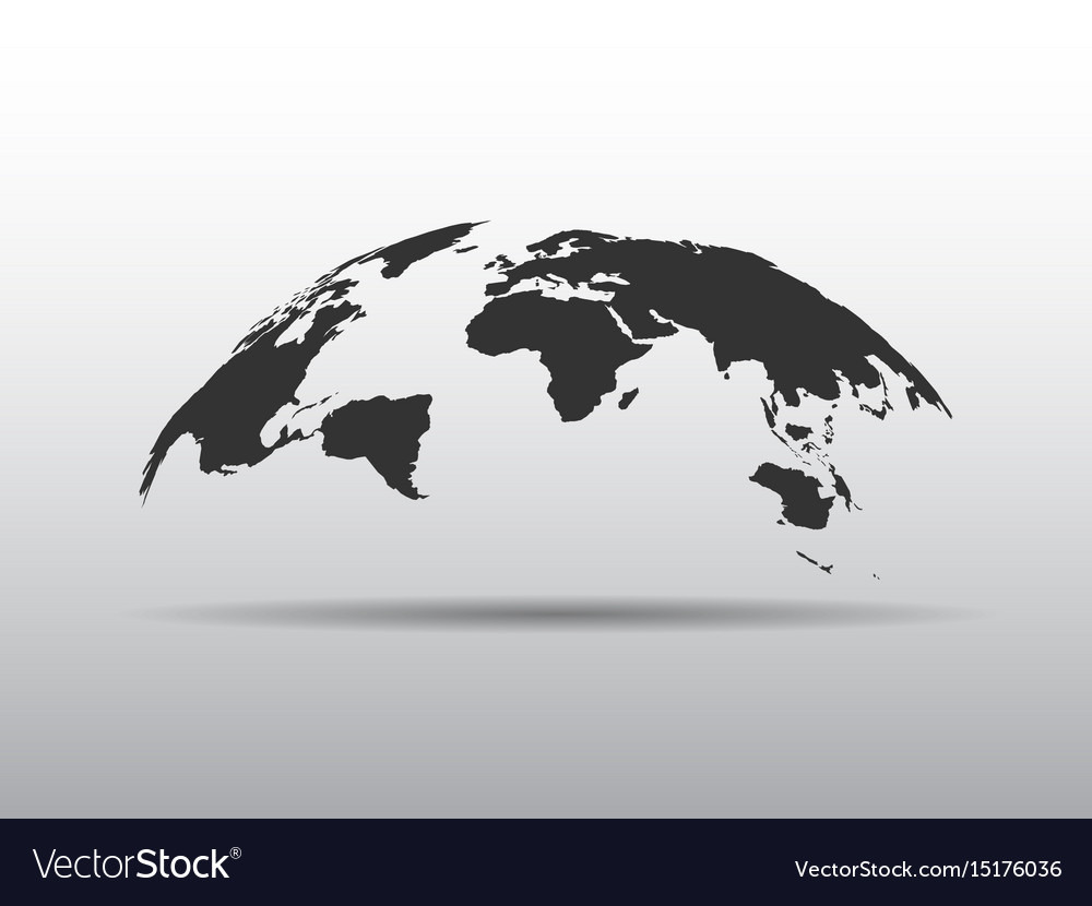World map bulging in a shape of globe abstract