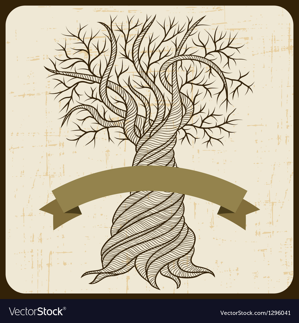 Abstract Curling Tree Card