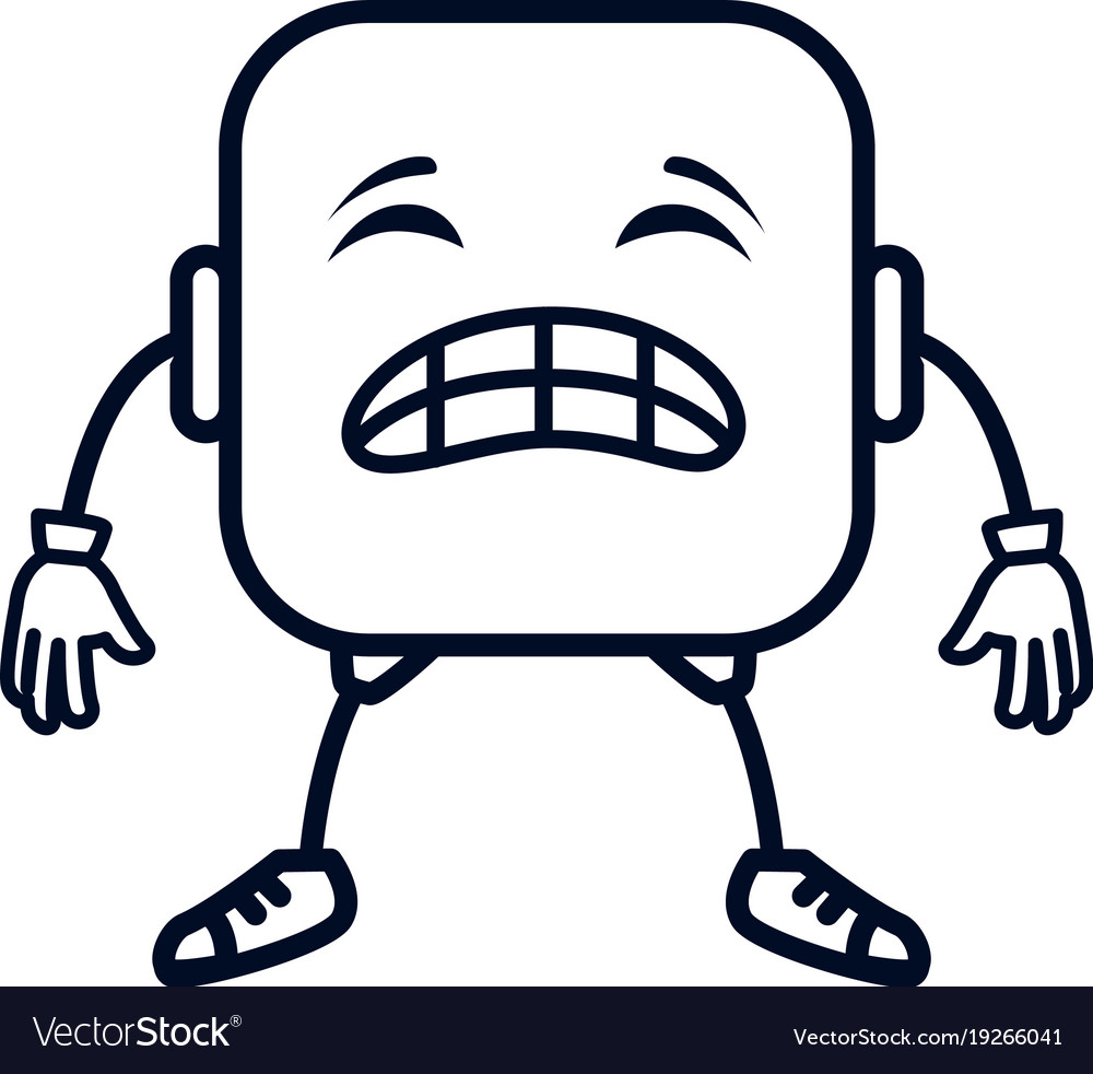 Angry face emoji character