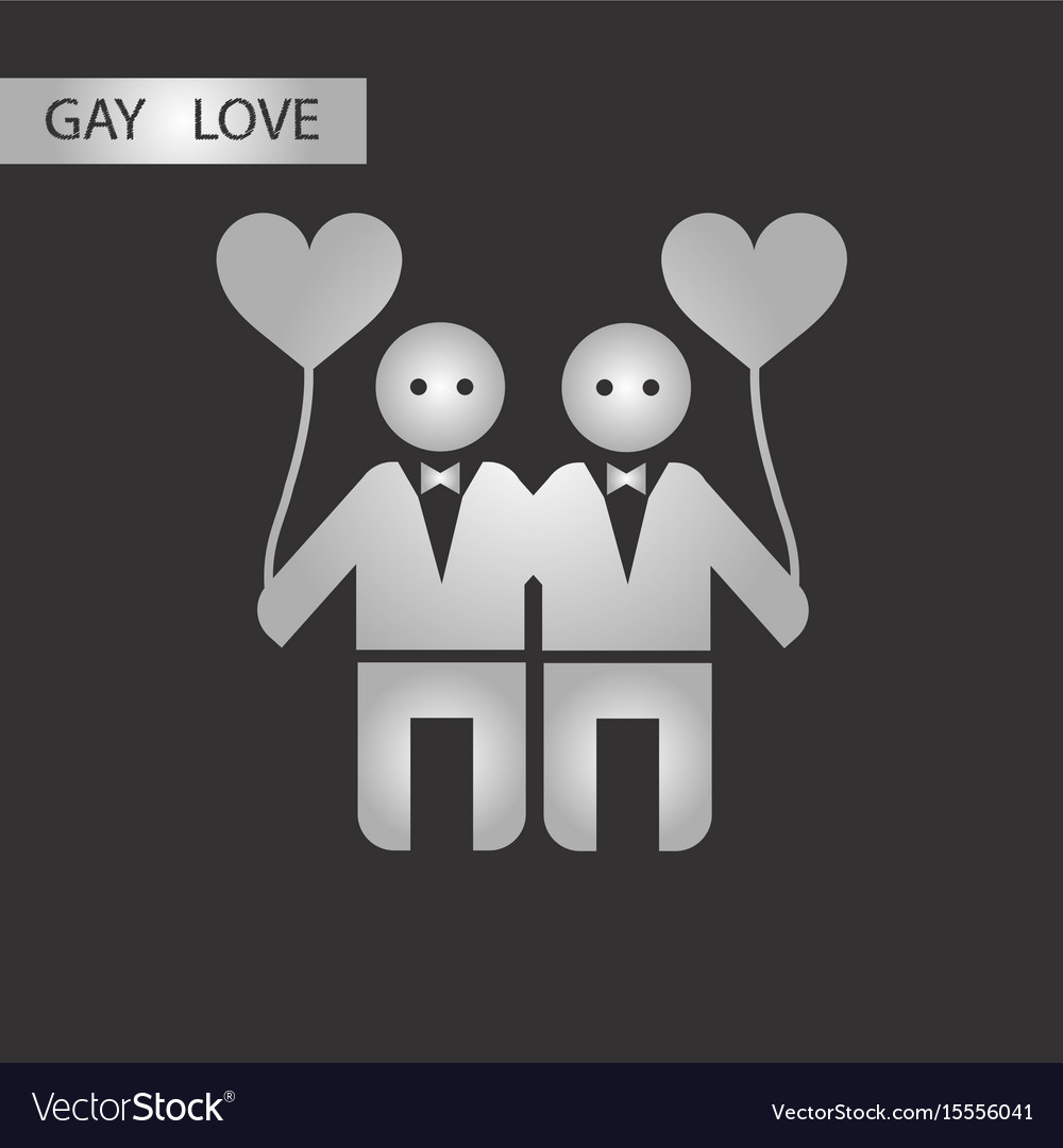 Black and white style icon homosexual gay lovers Vector Image