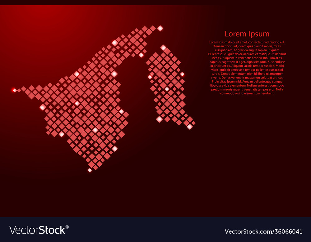 Brunei map from red pattern rhombuses Vector Image Brunei map from red pattern rhombuses
