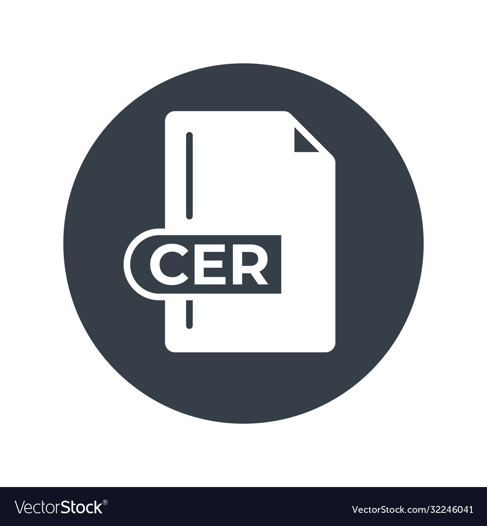 Cer file format icon extension filled