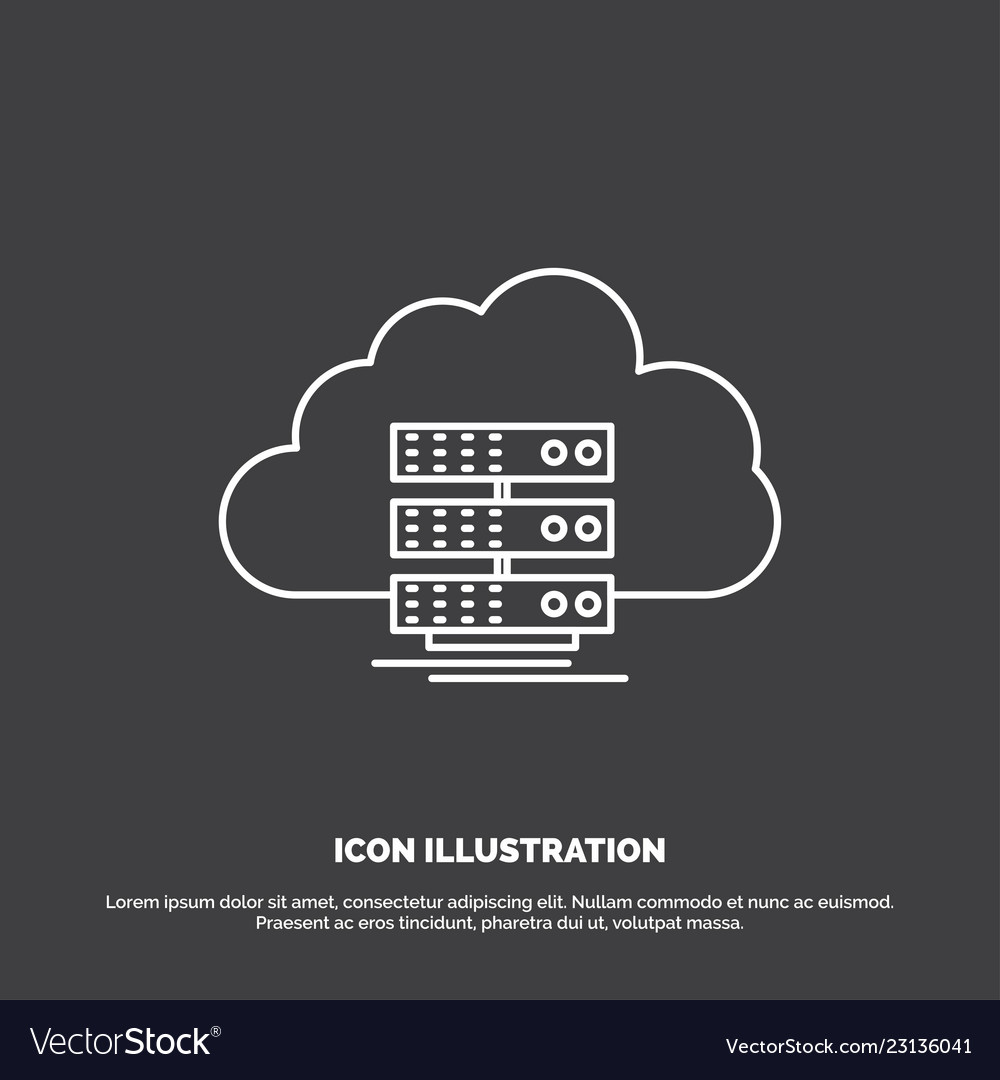 Cloud storage computing data flow icon line vector image Cloud storage computing data flow icon line