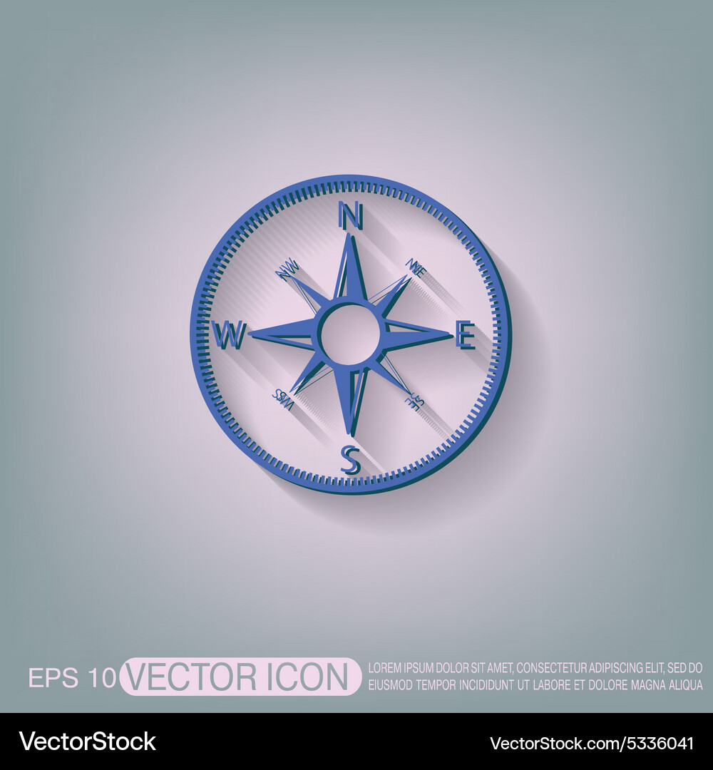 Compass icon orienteering traveling or camping Vector Image