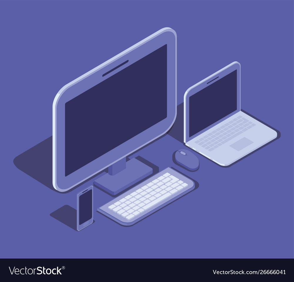 Desktop computer technology device icon
