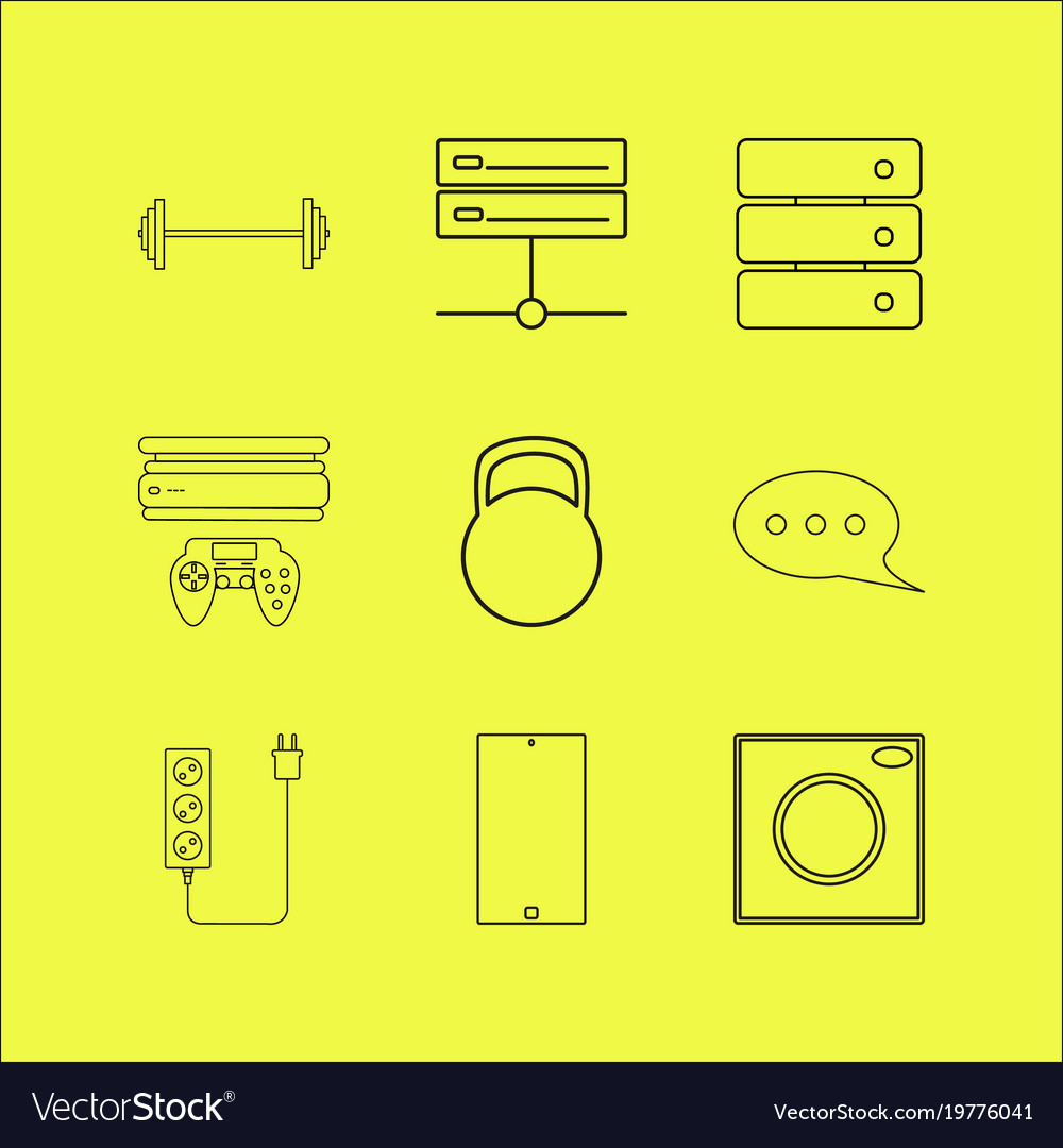 Devices linear icon set simple outline icons