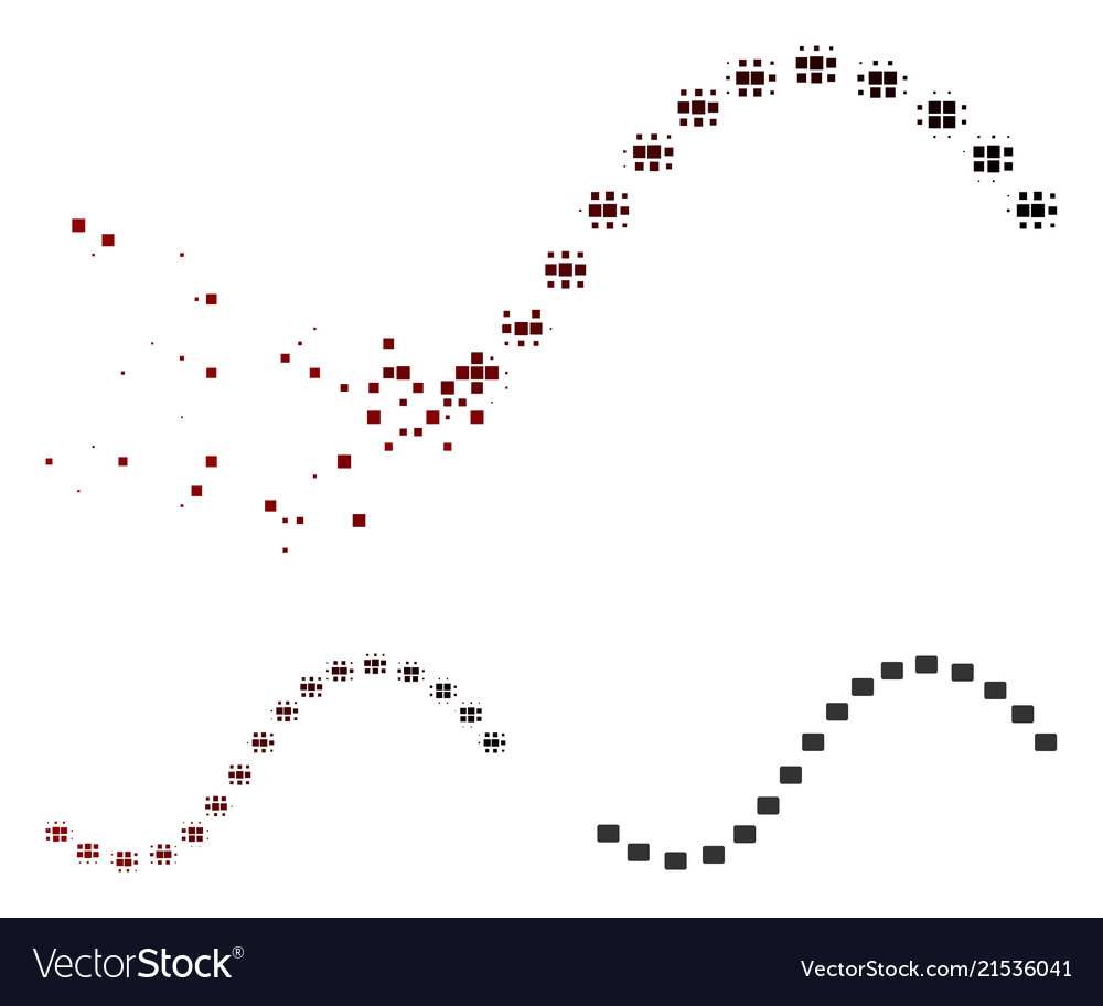 Dissolved pixel halftone dotted function line icon vector image Dissolved pixel halftone dotted function line icon