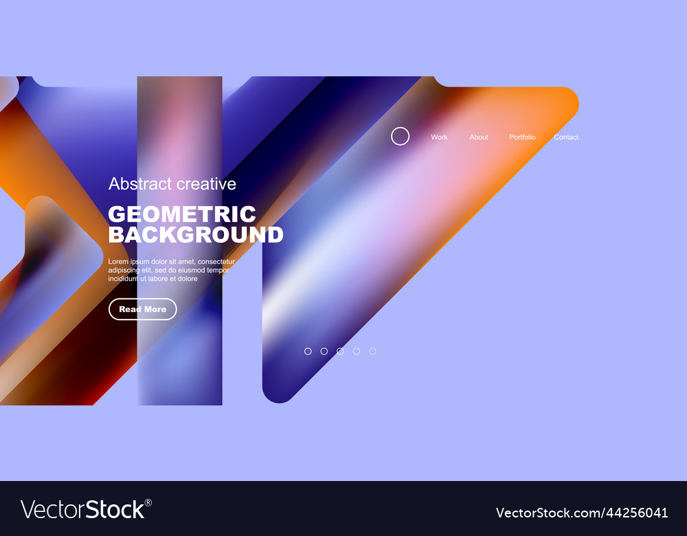 Fluid gradient triangles landing page background vector image Fluid gradient triangles landing page background
