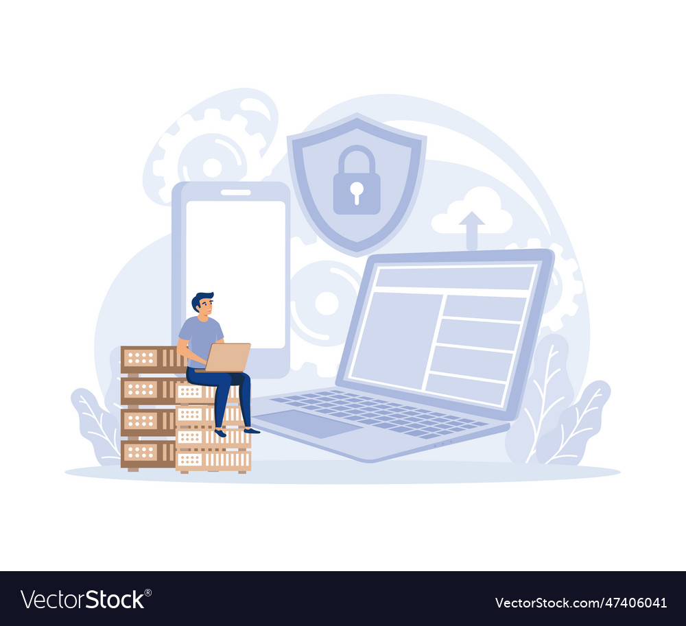 Hacker attack concept database security phishing