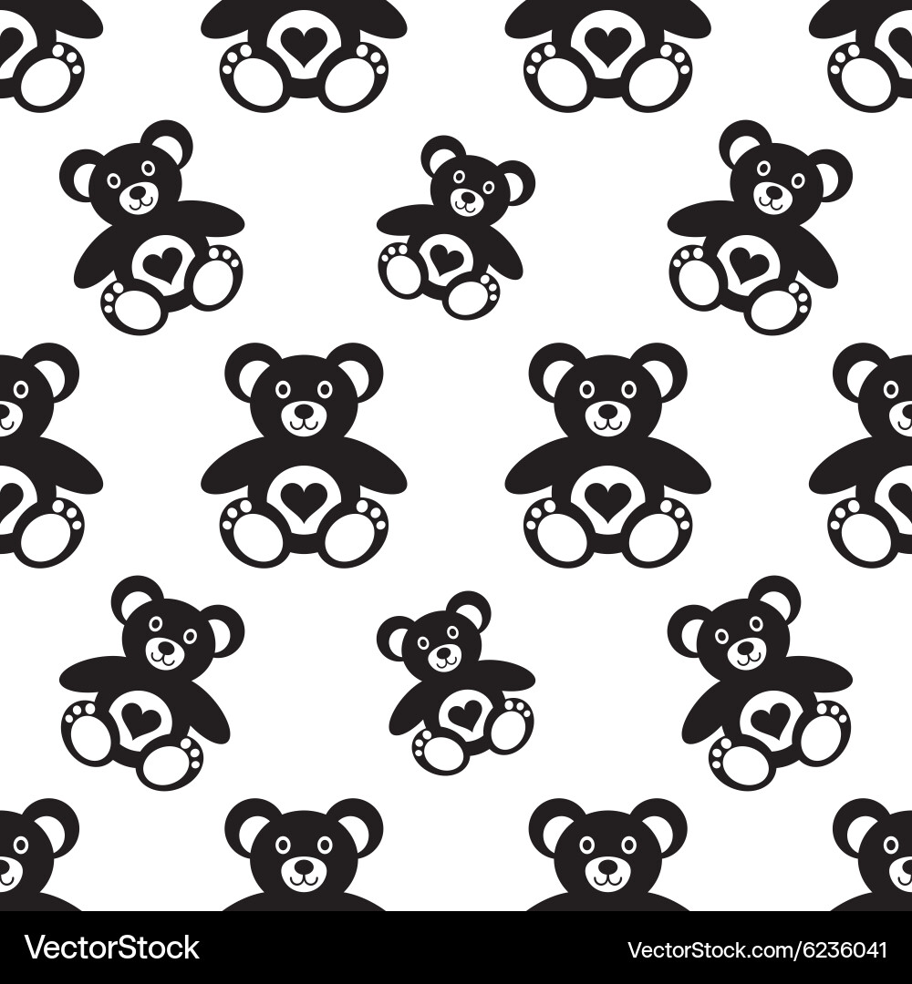 Seamless pattern with teddy bears Royalty Free Vector Image
