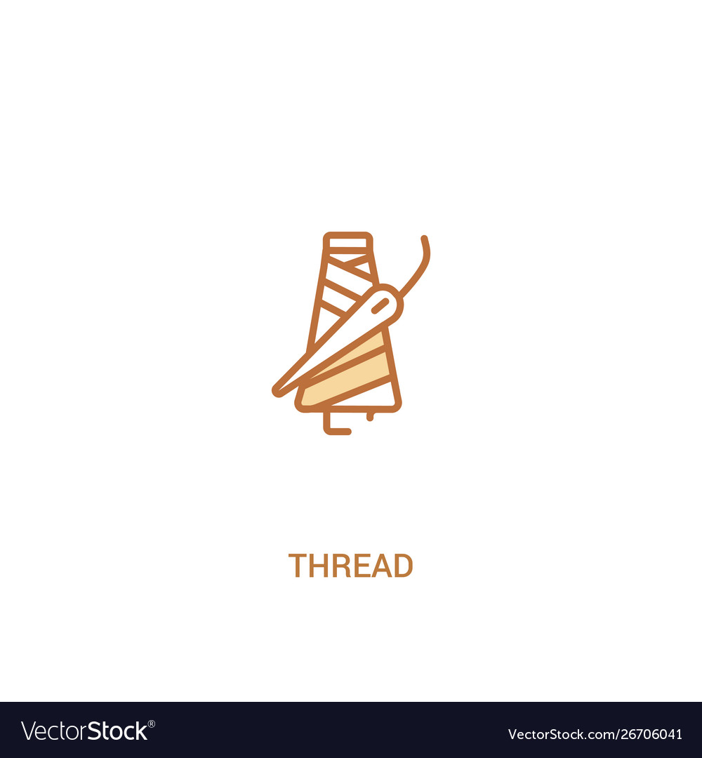 Thread concept 2 colored icon simple line element vector image Thread concept 2 colored icon simple line element