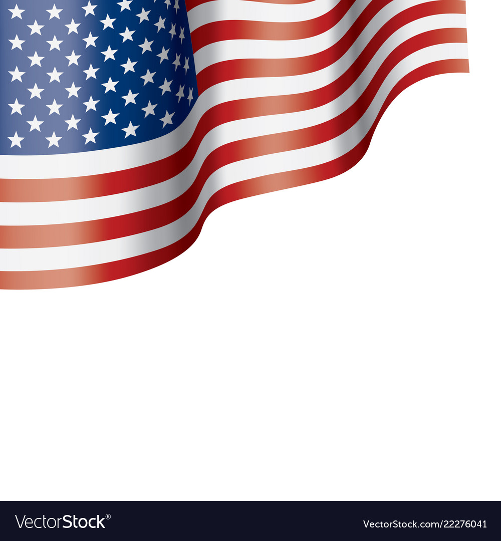 Usa flag on a white vector image Usa flag on a white