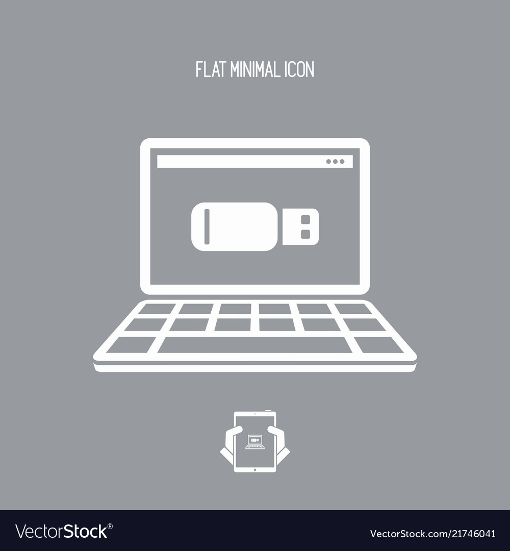 Usb memory - flat minimal icon vector image Usb memory - flat minimal icon