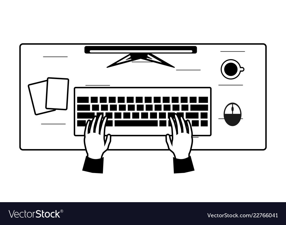 Workplace of programmer vector image Workplace of programmer