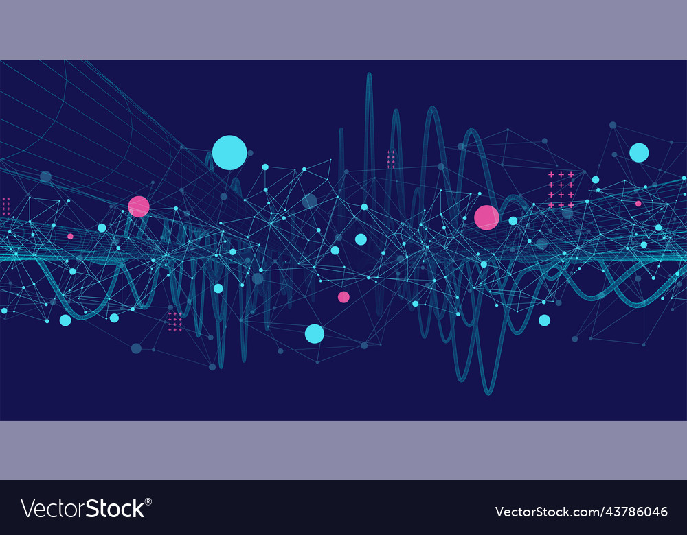 Abstract background with a wireframe dynamic Vector Image
