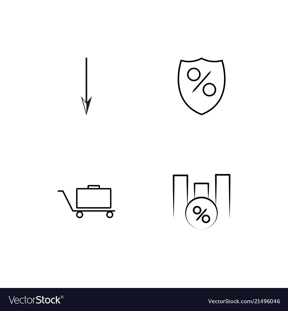 Banking linear icons set simple outline