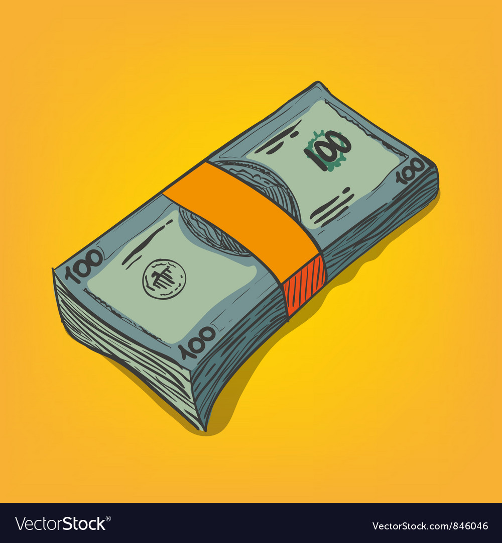 Bunch of money bills Royalty Free Vector Image