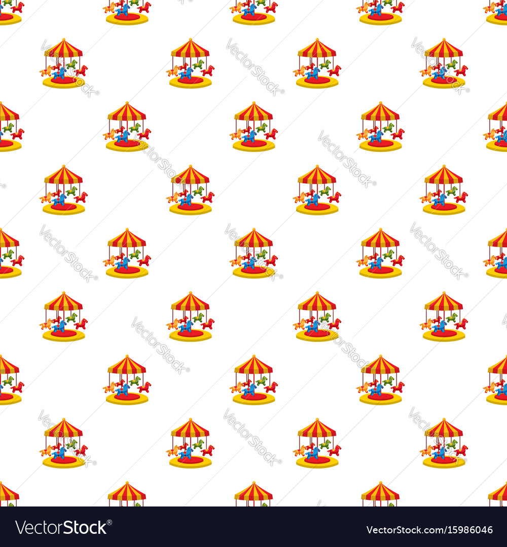 Carousel with horses pattern Royalty Free Vector Image