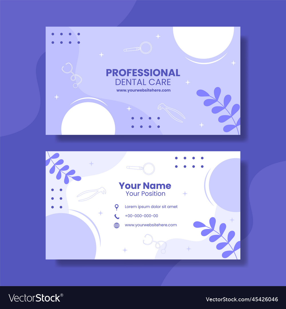 Dental care and clinic card horizontal flat vector image Dental care and clinic card horizontal flat