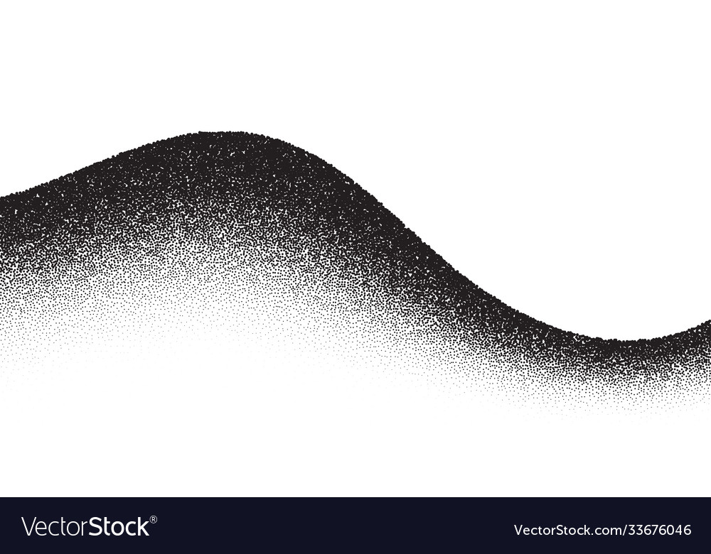 Dotwork wave pattern background black noise
