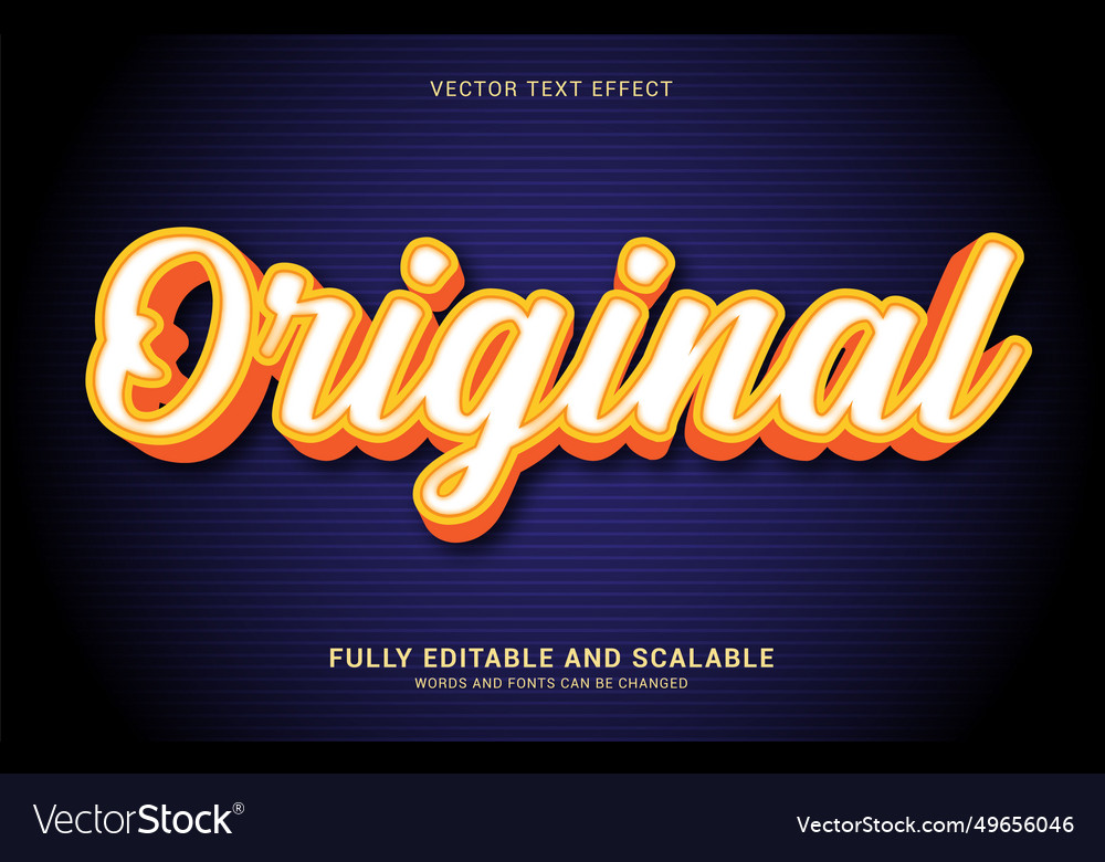 Editable text effect original style