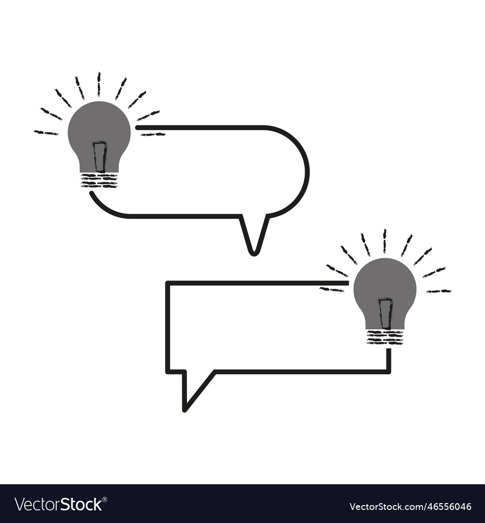 Empty message light bulb text vector image Empty message light bulb text