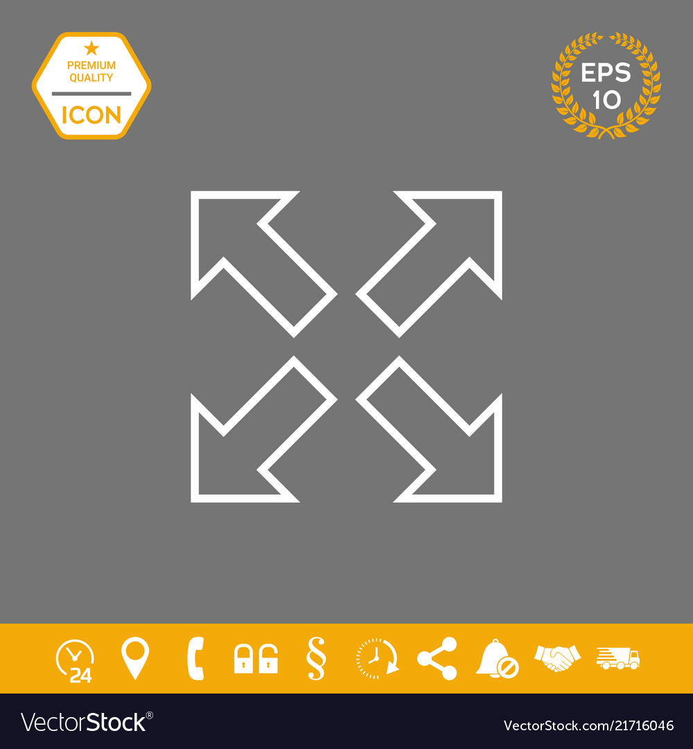 Extend resize line icon graphic elements vector image Extend resize line icon graphic elements