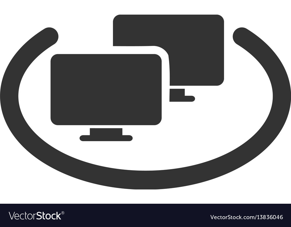 Flat Computer Network Icon
