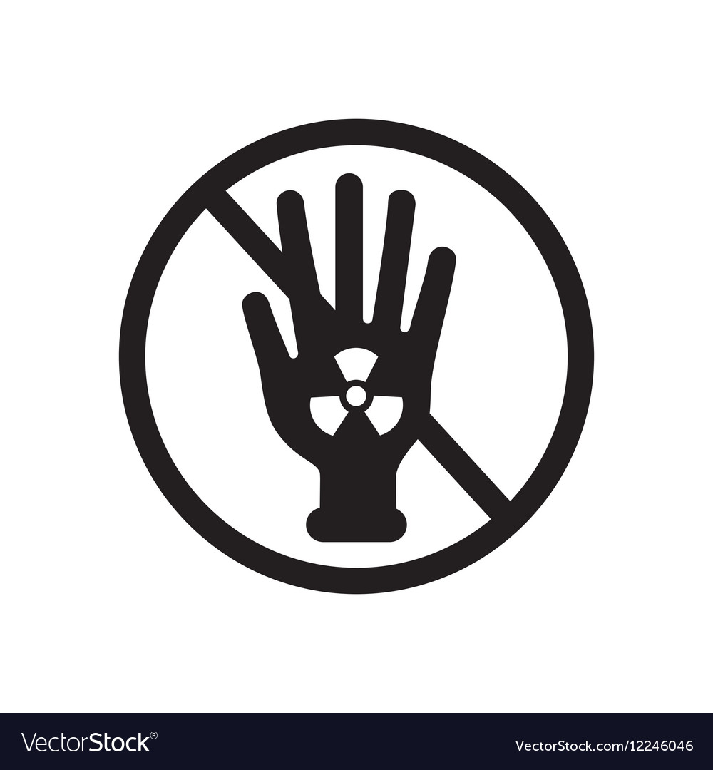 Flat icon in black and white radioactivity