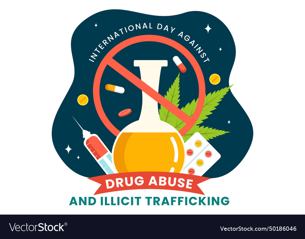 International day against drug abuse and illicit Vector Image