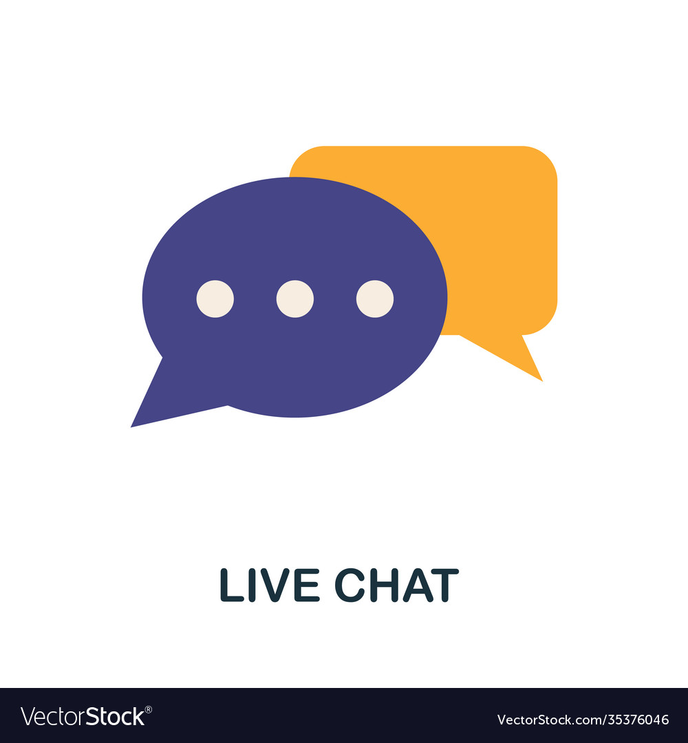 Live chat flat icon color simple element from