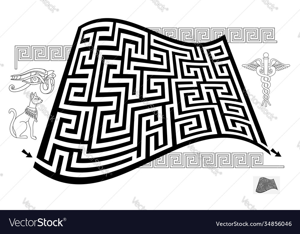 Logical puzzle game with labyrinth for children vector image Logical puzzle game with labyrinth for children