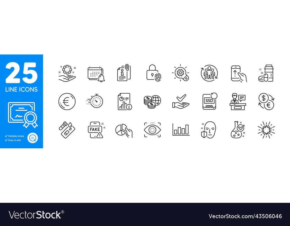 Outline icons set currency exchange swipe up vector image Outline icons set currency exchange swipe up