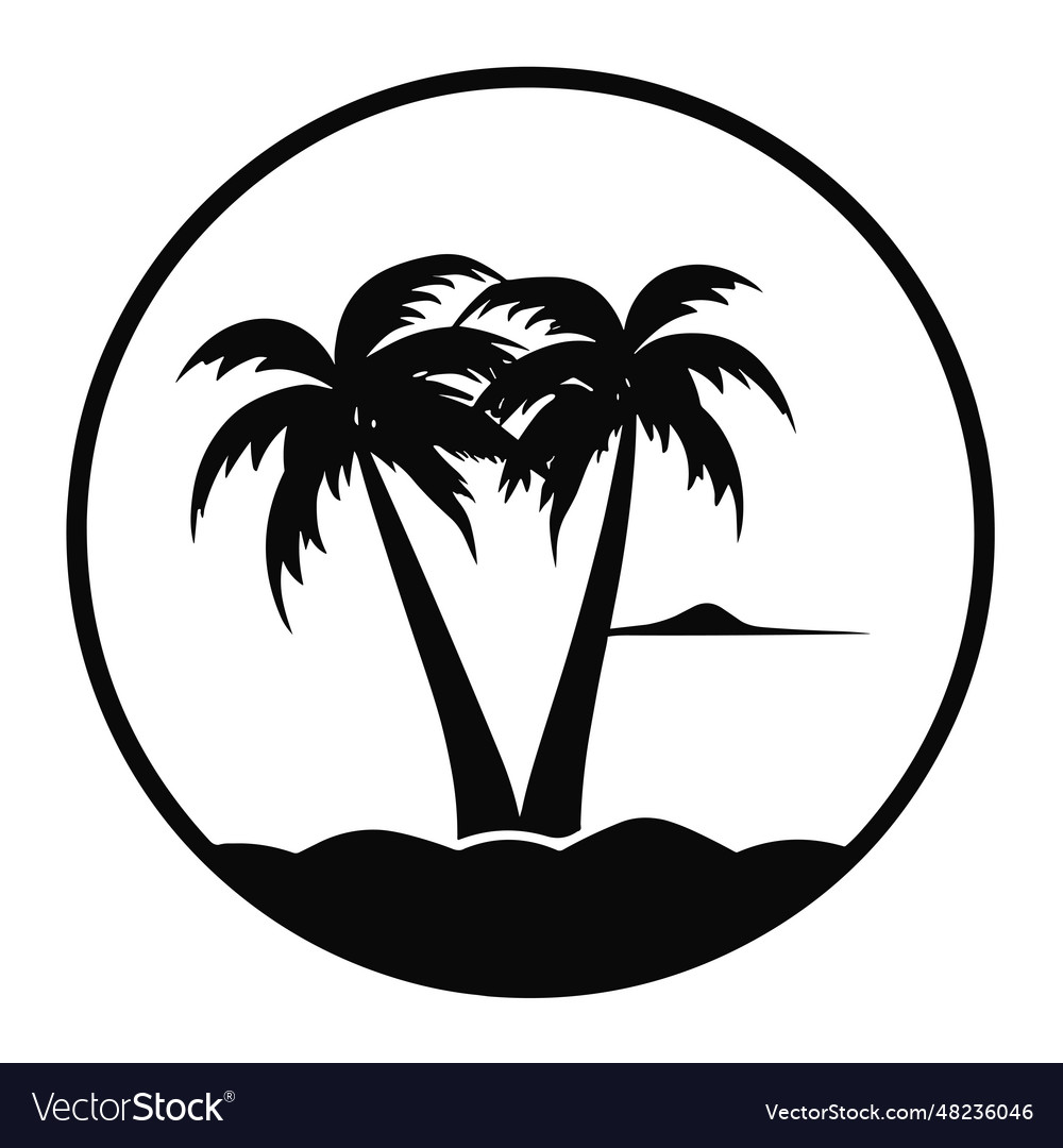 Palm tree silhouette Royalty Free Vector Image