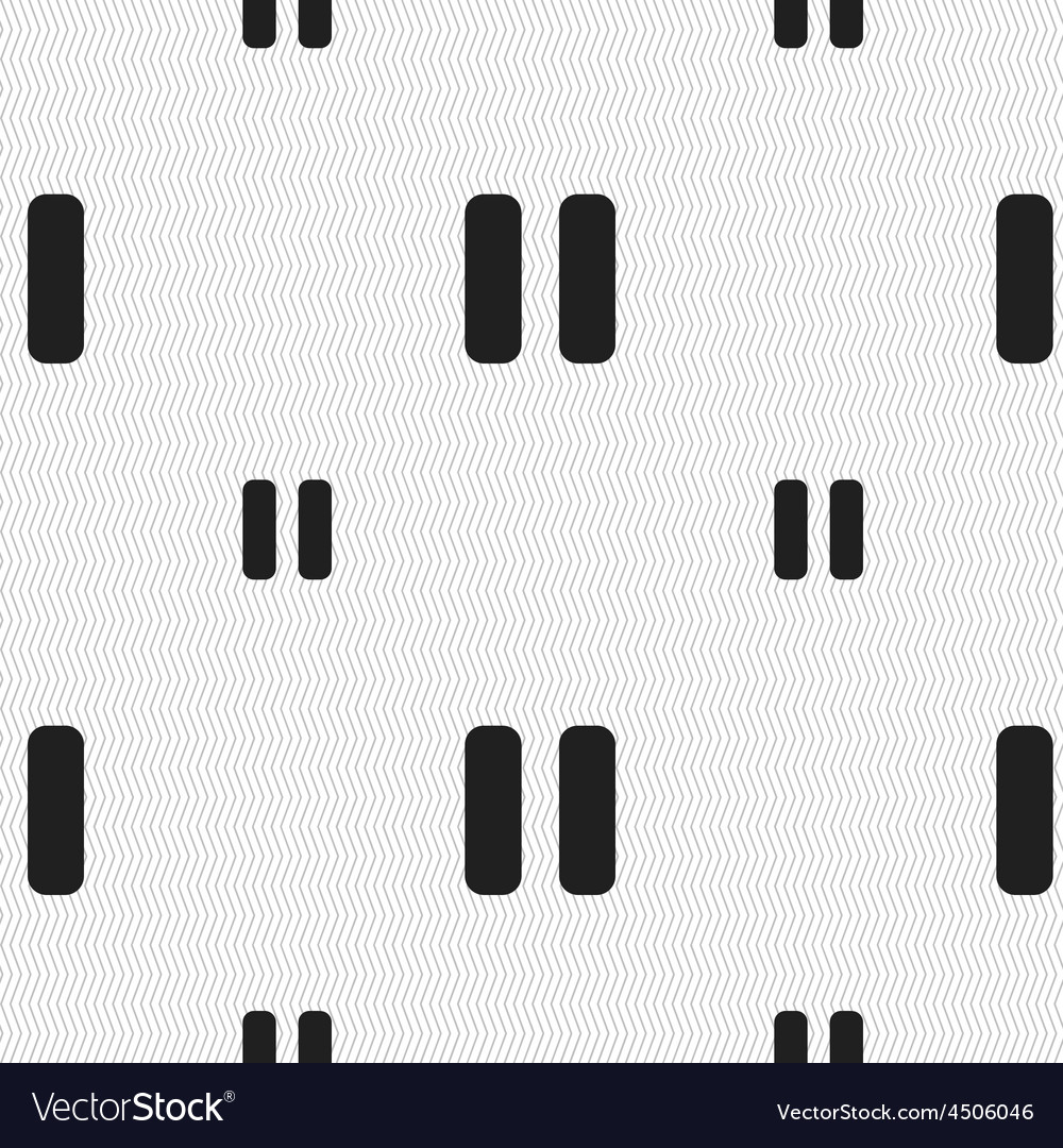 Pause icon sign seamless pattern with geometric