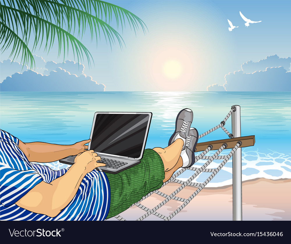 Relaxing Work on the Beach