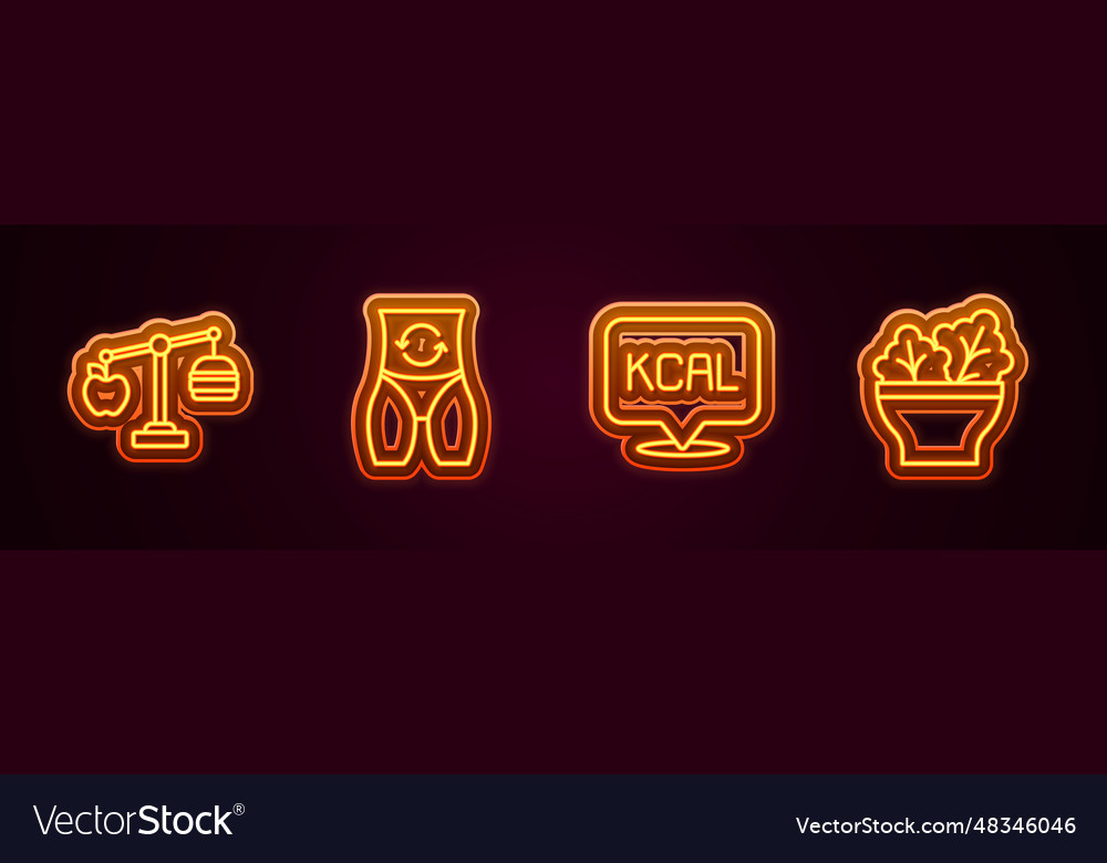 Set line calorie calculator metabolism kcal Vector Image