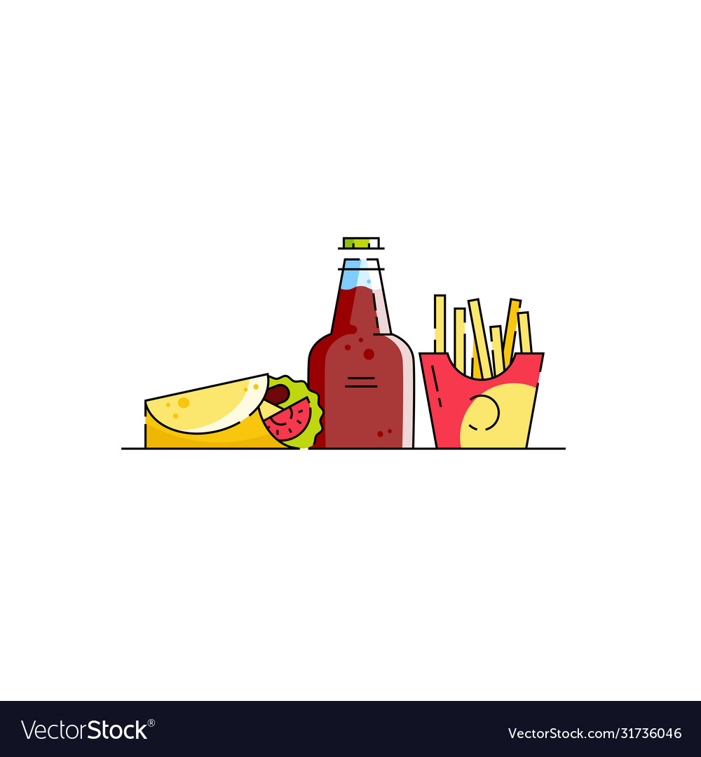 Soda bottles icon set in linear style