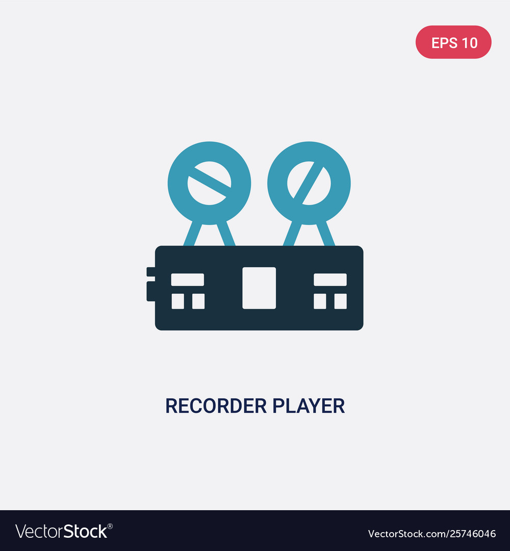 Two color recorder player icon from music concept vector image Two color recorder player icon from music concept