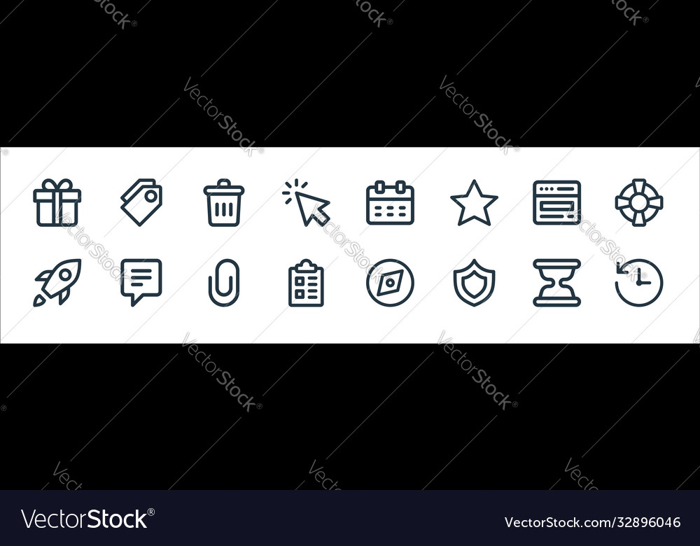 User interface line icons linear set quality vector image User interface line icons linear set quality