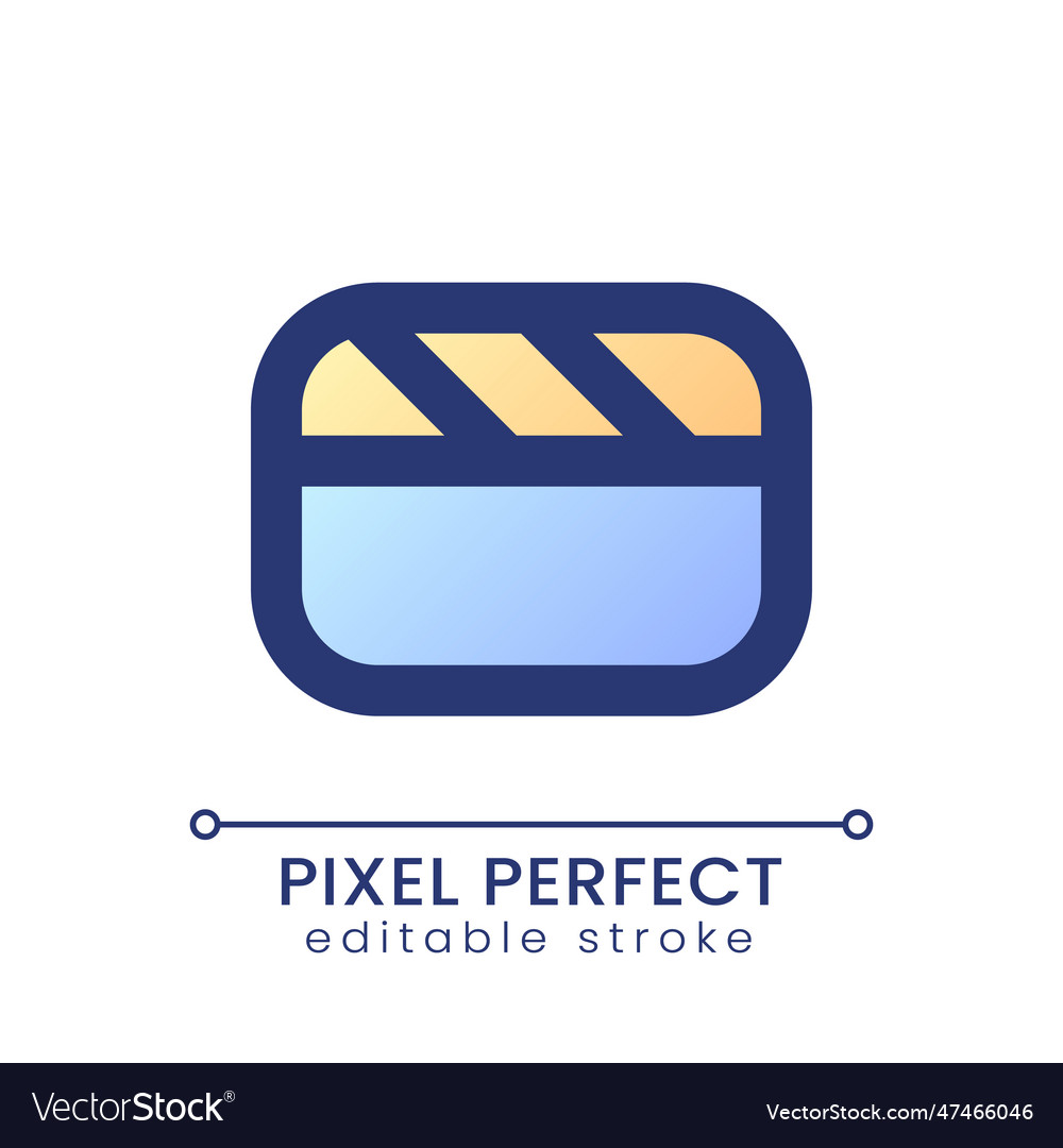 Video file pixel perfect gradient fill ui icon vector image Video file pixel perfect gradient fill ui icon