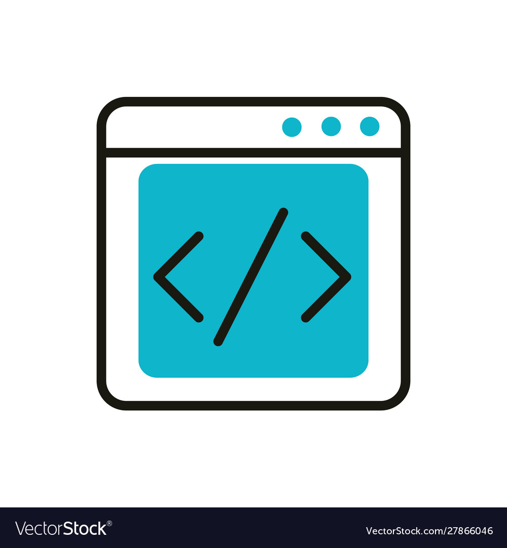 Website coding social media icon line and fill Vector Image