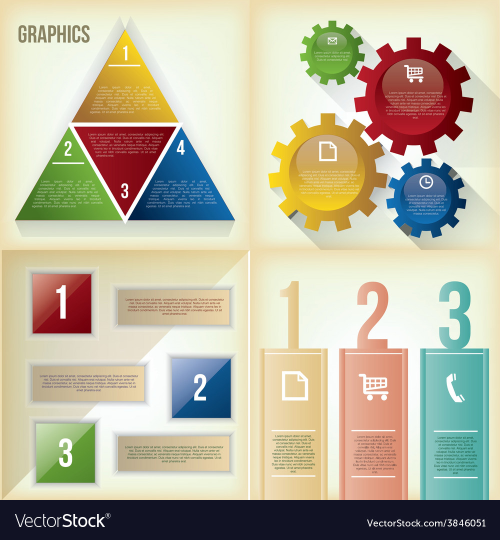 A set abstract business infographics with text